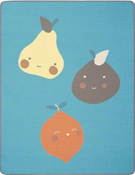 Biederlack Babydecke Little Fruits blau 75x100 cm