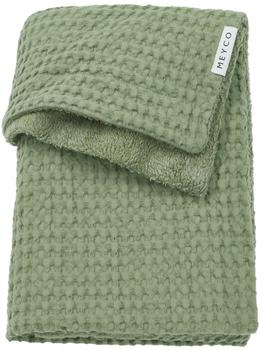Meyco Kuscheldecke Teddy 75 x 100 cm Waffle Olive Green
