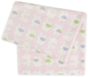 Bieco Kuscheldecke Flausch 75 x 90 cm Elefanten Rosa