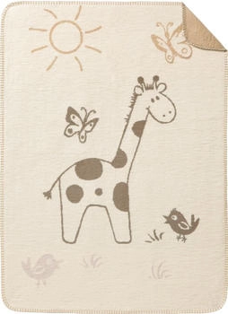 Erwin Müller Jacquard Babydecke braun-beige 75x100 cm