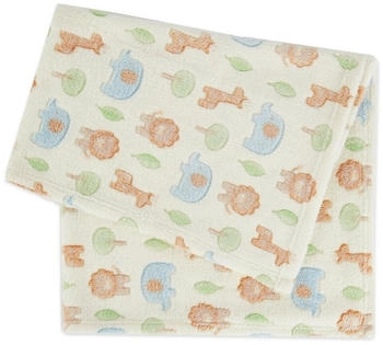 Bieco Kuscheldecke Flausch 75 x 90 cm Zoo Beige