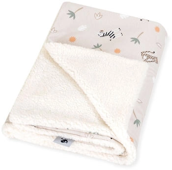 Julius Zöllner Kuscheldecke Jersey mit Teddyplüsch 70 x 100 cm Savanne Beige