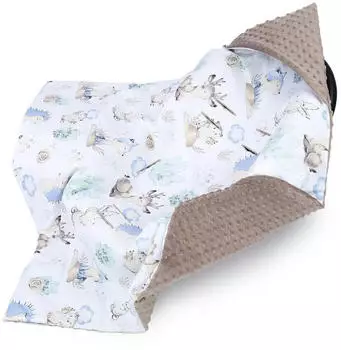 Totsy Baby Einschlagdecke Minky 90x90cm Igel khaki