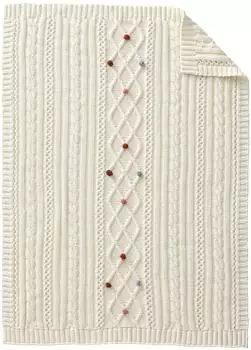 Vertbaudet Happy Bohème Strickdecke Baby, wollweiß, 75x100cm