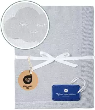 Nordic coast company Babydecke aus Baumwolle, grau, 100x70cm (200-50-371t)
