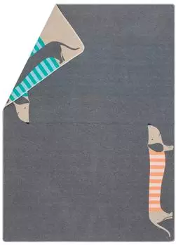 David Fussenegger Juwel Kinderdecke 'Dackel' 140x200cm, grau (7343/90)