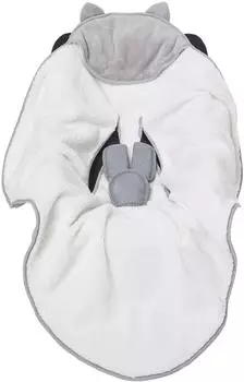Vertbaudet Einschlagdecke für Babyschale, Mikrofaser/Fleece, weiß/grau