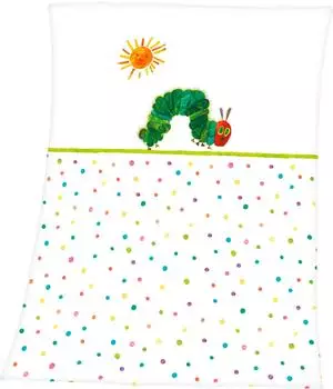 Herding Babydecke "Raupe Nimmersatt" 75x100cm, Polyester, wei&szlig; (1560611014412)