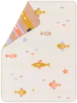 David Fussenegger Mila Babydecke &bdquo;Fische" 75x100cm, rohwei&szlig;