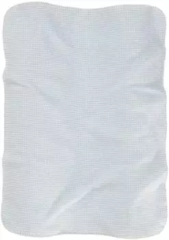 Biederlack Babydecke Cotton blau, 75x100cm, Baumwolle, mit Zierstich