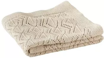 Vertbaudet Babydecke Pointelle-Muster Bio-Baumwolle, sand, 75x100cm