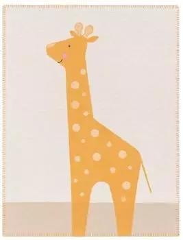 David Fussenegger LILI Babydecke mit Stickerei Giraffe, rohwei&szlig;
