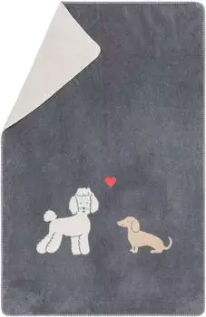 David Fussenegger Mila Kinderdecke Dackel & Pudel 100x150cm grau (0253/90)