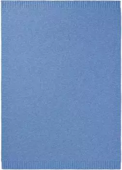 Biederlack Wool Knit Babydecke 75x100cm, blau, Wolle (822345)