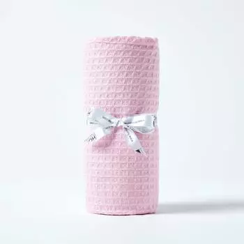 Homescapes Babydecke Waffelpiqu&eacute; Bio-Baumwolle rosa 90x112cm (800001047606)