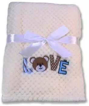 Cangaroo Freya Fleece-Babydecke, wei&szlig;, 80x110cm (106850)