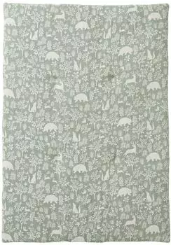 Vertbaudet Spieldecke/Laufgittereinlage "Waldspaziergang" salbeigrün 75x100cm