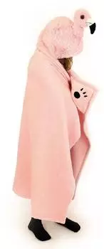 Cofi NOXXIEZ Fleecedecke mit Kapuze Flamingo, Kinder (BL816)