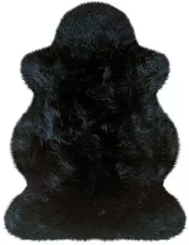 Heitmann Lammfell-Teppich australisches Merinolamm, schwarz, 68x100cm (Gr. 41)