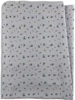 Sterntaler Babydecke Musselin Dino Rexi, graublau, 100% Baumwolle (62626837-0)