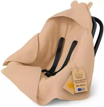 Totsy Baby Einschlagdecke Musselin beige, Kinderwagen & Autositz, 90x90cm (OTU850_BEZOWY_90X90)