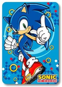 Sonic Sonic Fleecedecke für Kinder, blau, 140x100cm (lil24-4124)