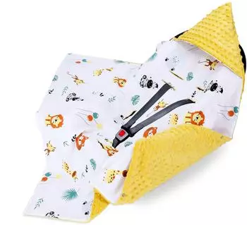 Totsy Baby Einschlagdecke Babyschale Safari 90x90cm Minky Oeko-Tex (OTU011_SAFARI_90X90)