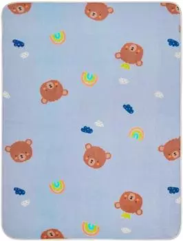 Sterntaler Babydecke Familie Bär, Plüsch, eisblau, 75x100cm (9082640)