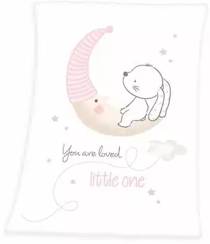 Herding Little Bunny Babydecke, weiß, 75x100cm (1540214014412)