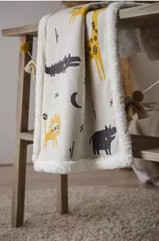 Kaiser Babydecke "Zoo Winter" Strickoptik Teddyfleece 80x100cm