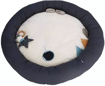 Sterntaler Krabbeldecke Elia rund, Flauschstoff, ecru, 100cm
