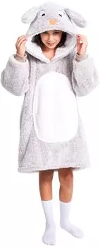 Noxxiez Cozy Hoodie-Decke Hase, Kinder 7-12 Jahre (CH321)