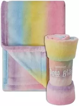 Lumaland Kuscheldecke Regenbogen Fleece 100x150cm, Kinder (02421)