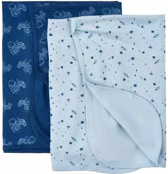 Pippi Baby-Wohndecke AOP 70x70cm, estate blue, 2er-Pack (4698)