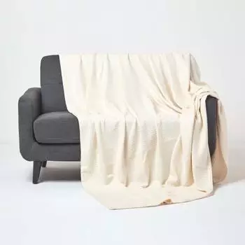 Homescapes Babydecke Waffelpiqué 125x150cm, Bio-Baumwolle, natur