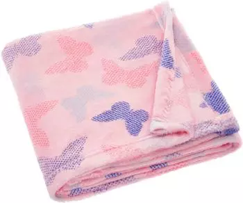 Playshoes Fleece-Decke, rosa Schmetterlinge, 75x100cm (301715)