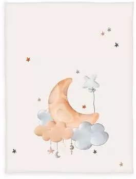 Herding Moon and Stars Microfaserflausch-Decke, beige-weiß, 75x100cm (1440290014)