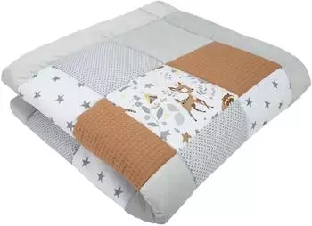 Medi Partners Krabbeldecke Spielmatte 100% Baumwolle 120x120cm (Reh)