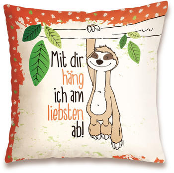 NICI Kissen Faultier "Mit dir hänge ich am liebsten ab" 37 x 37 cm