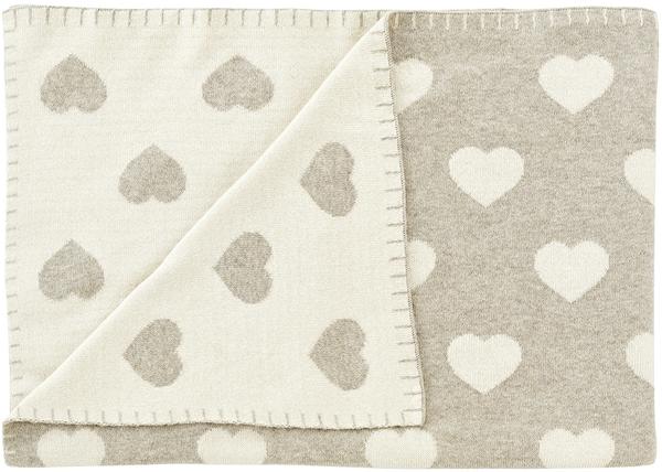 Schardt Kuscheldecke Herzchen melange beige