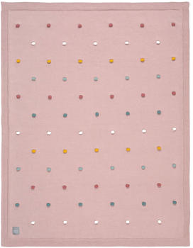 Lässig Babydecke - Knitted Blanket GOTS Dots dusty pink