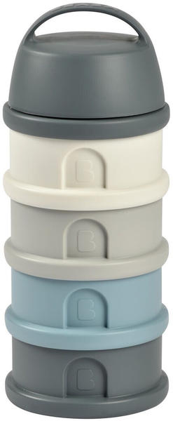 Béaba Formula Milk Container 4 compartments Mineral Grey/Blue
