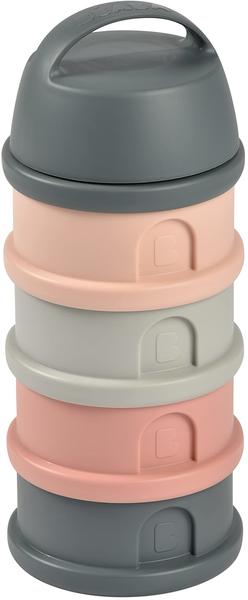 Béaba Formula Milk Container 4 compartments Mineral Grey/Pink