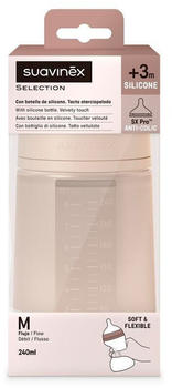 Suavinex SX Pro Anti-Colic Silicone Bottle Velvety Touch +3m 240ml M Flow nude