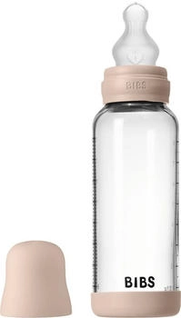 BIBS Flasche Medium Flow 240 ml Silikon/Glas Blush
