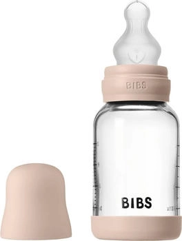 BIBS Flasche Slow Flow 120 ml Silikon/Glas Blush