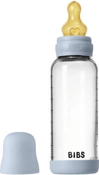 BIBS Flasche Medium Flow 240 ml Glas/Latex Baby Blue