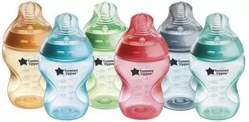 Tommee Tippee Natural Start Babyflaschen 260ml, langsamer Fluss, 6er-Pack (422736)