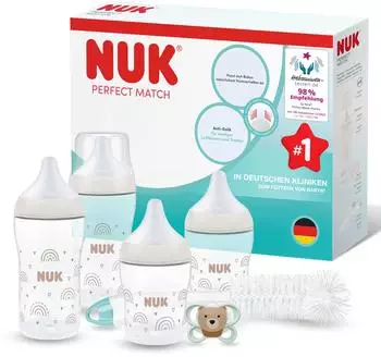 NUK Perfect Match Start Set Babyflaschen Anti-Kolik Regenbogen 0-6M (10225343)