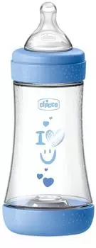 Chicco Perfect 5 Babyflasche 240ml mittlerer Fluss, blau (Perfect 5)